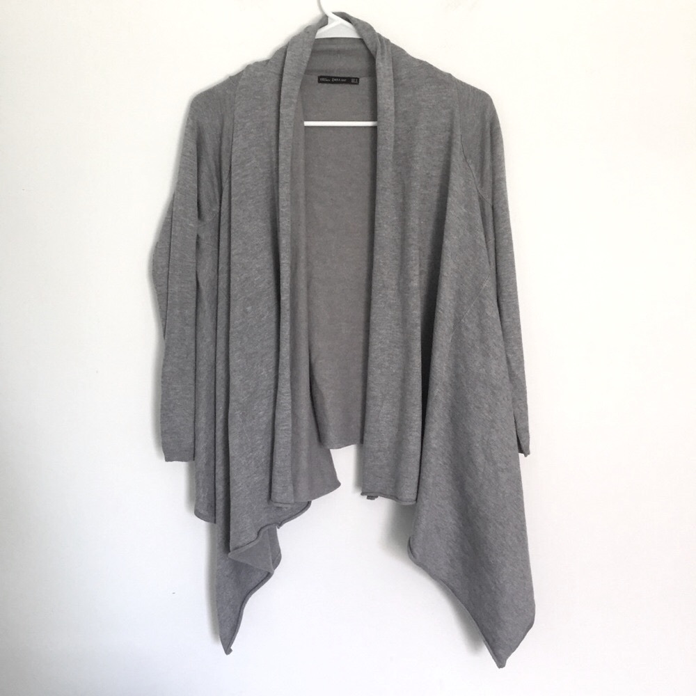 New Zara Knit Open Front Sweater Cardigan